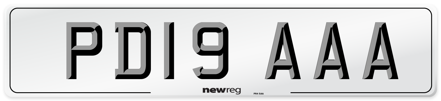 PD19 AAA Number Plate from New Reg
